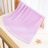 Classic Knit Cotton Baby Blanket in Lilac - Aaria Tees Aaria Tees