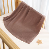 Classic Knit Cotton Baby Blanket in Mocha - Aaria Tees Aaria Tees