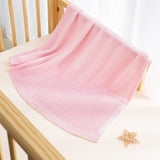 Classic Knit Cotton Baby Blanket in Pink - Aaria Tees Aaria Tees