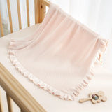 Ruffled Edge Knit Baby Blanket in Beige - Aaria Tees Aaria Tees