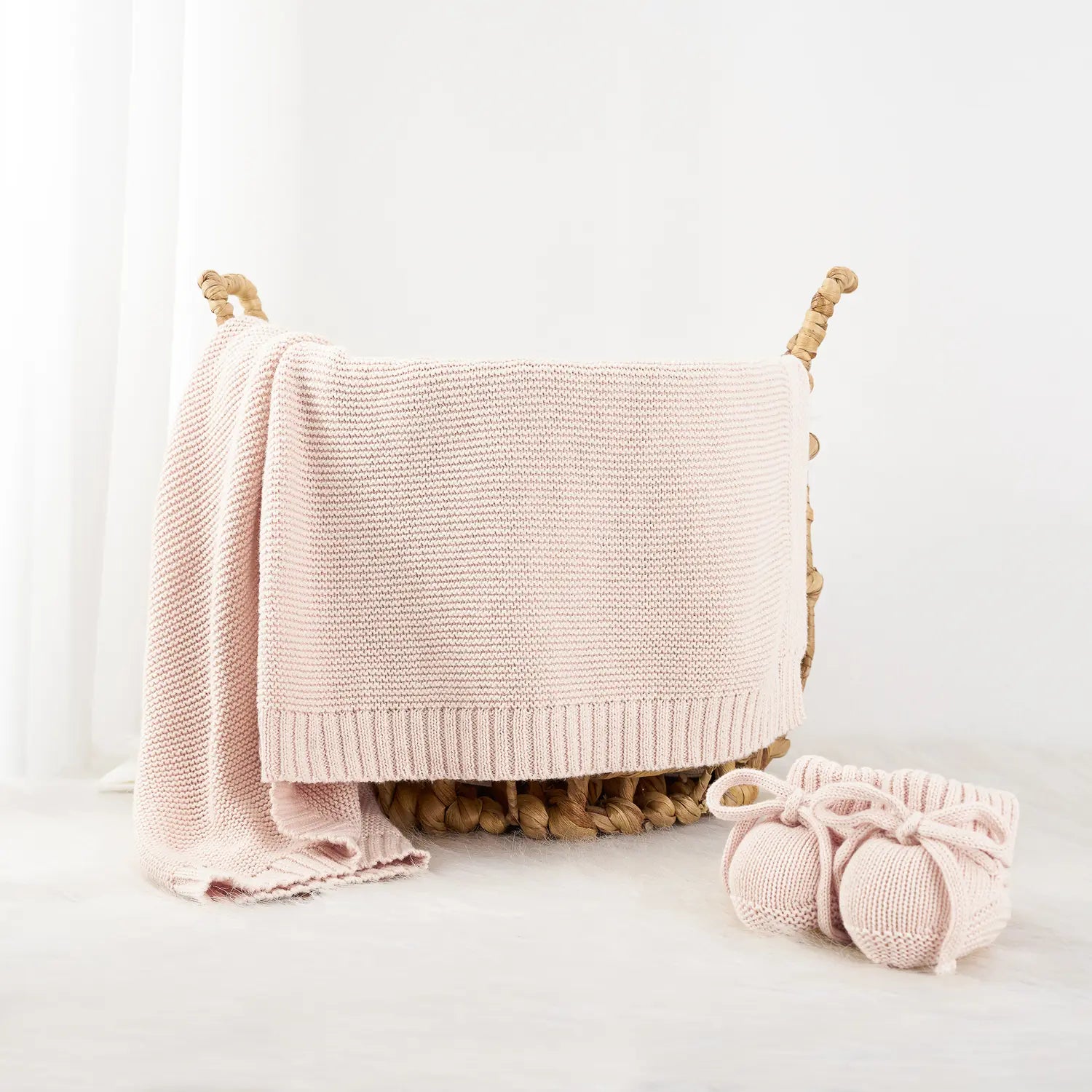 Classic Knit Cotton Baby Blanket in Beige - Aaria Tees Aaria Tees