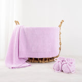 Classic Knit Cotton Baby Blanket in Lilac - Aaria Tees Aaria Tees