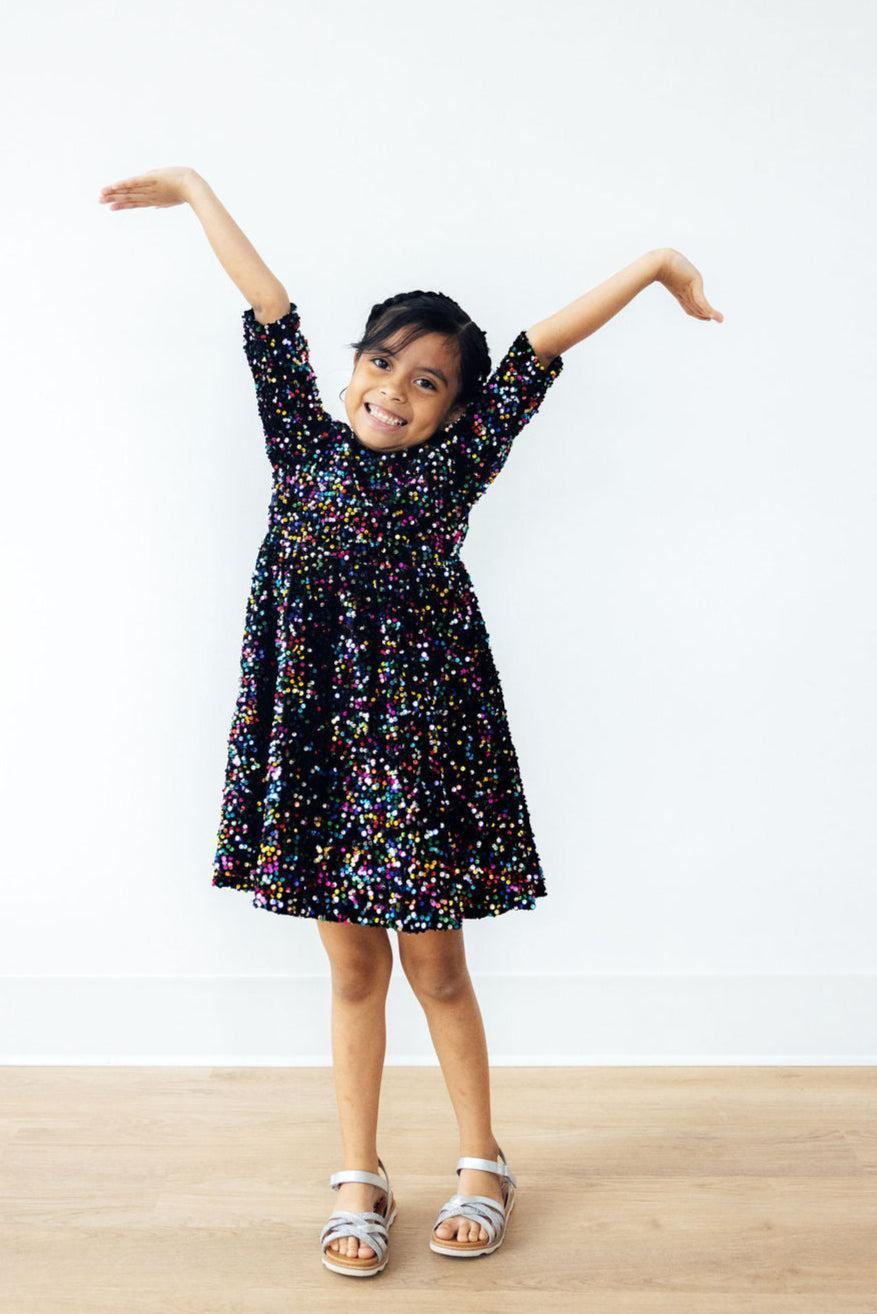 Confetti Velvet Sequin Dress - Aaria Tees Aaria Tees
