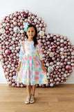 Conversation Hearts 3/4 Sleeve Ruffle Twirl Dress - Aaria Tees Aaria Tees