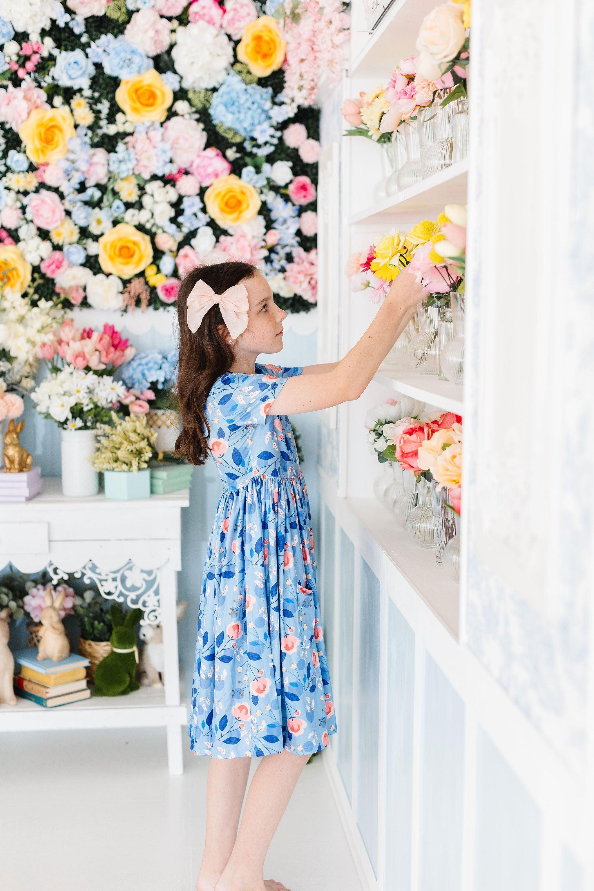 Country Blooms S/S Pocket Twirl Dress - Aaria Tees Aaria Tees