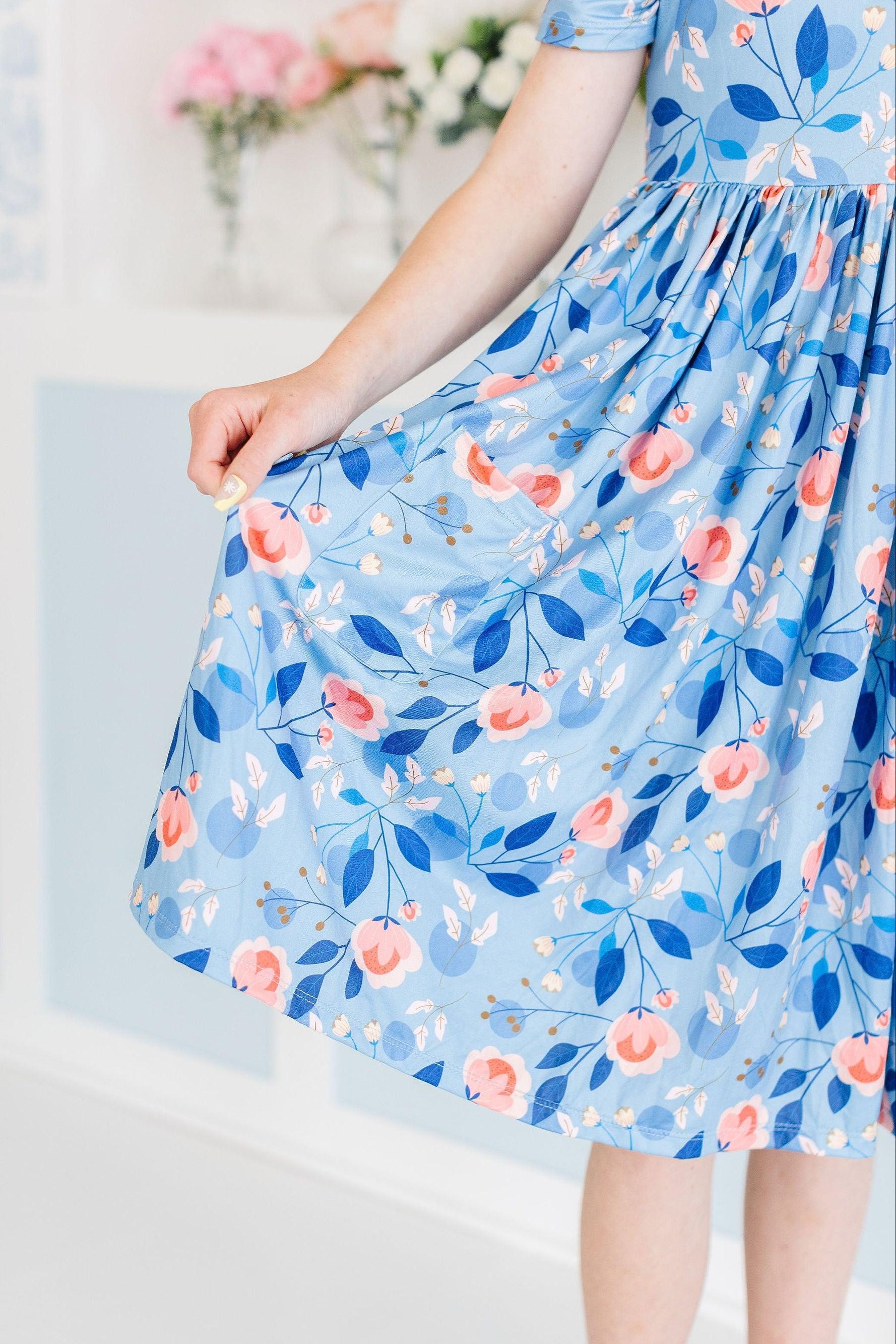 Country Blooms S/S Pocket Twirl Dress - Aaria Tees Aaria Tees