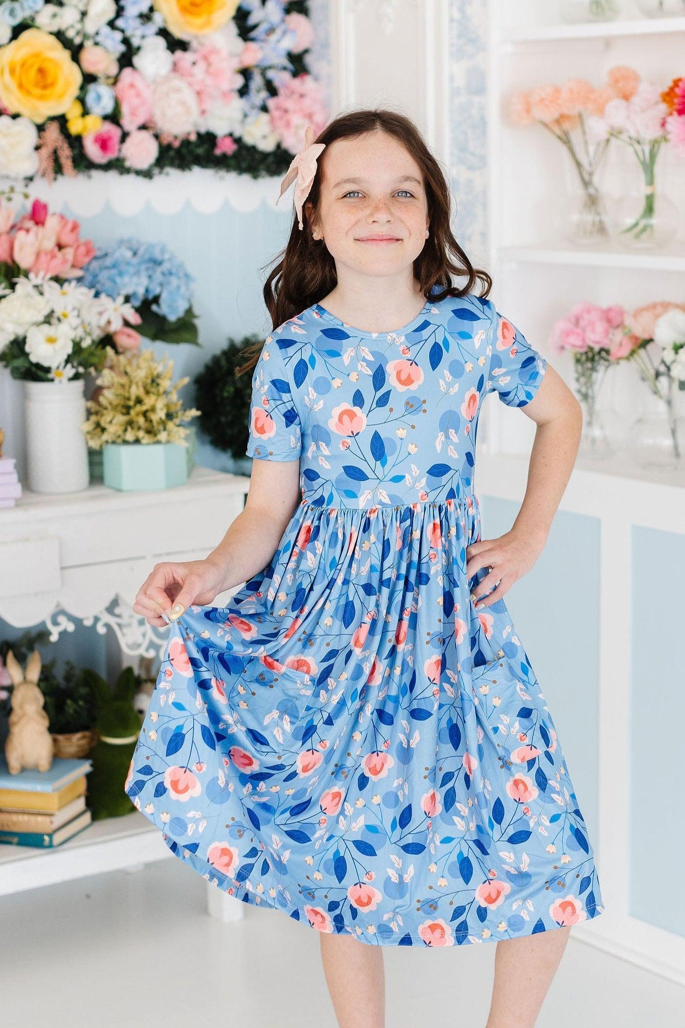 Country Blooms S/S Pocket Twirl Dress - Aaria Tees Aaria Tees