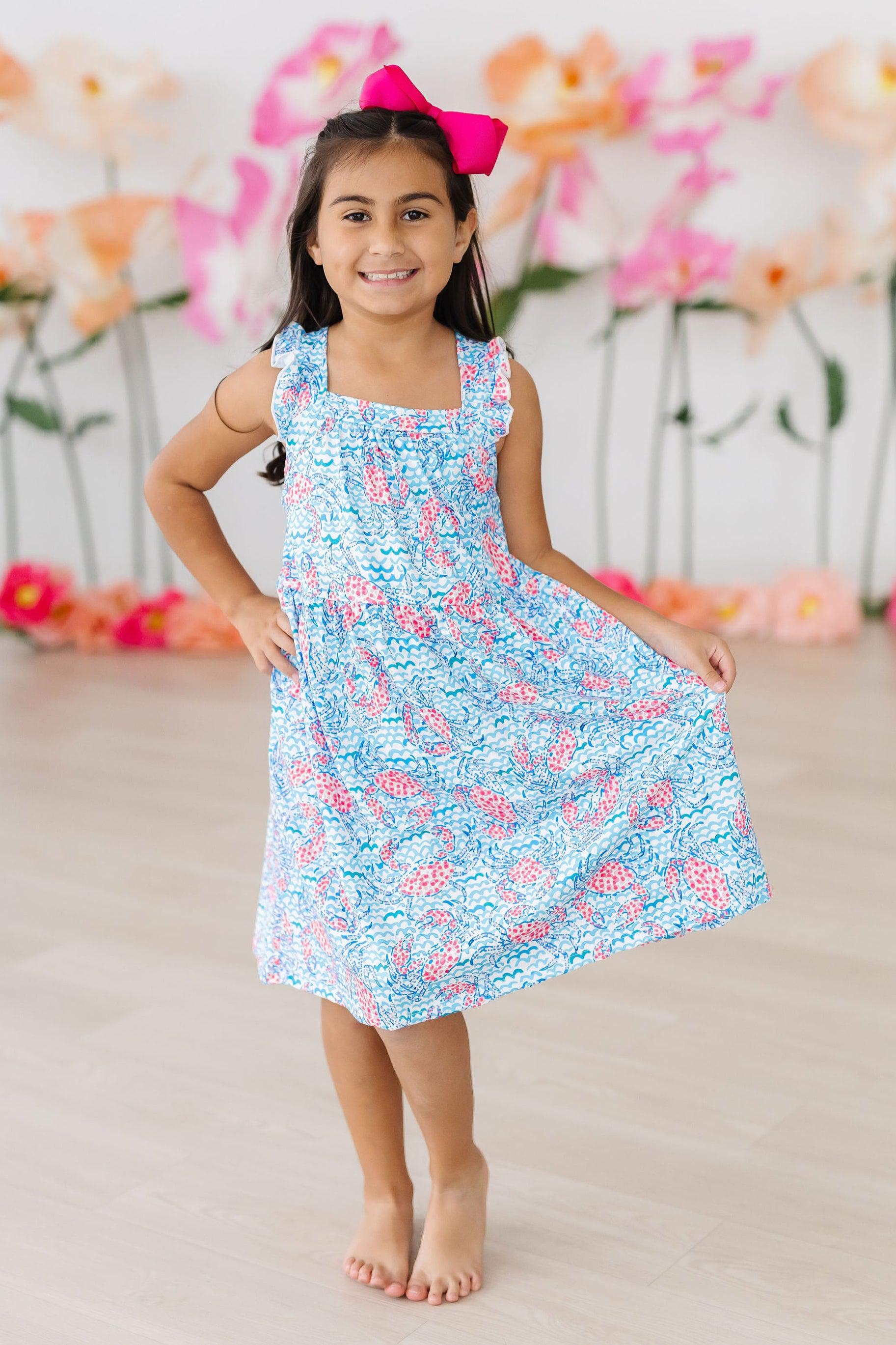 Crab Walk Ruffle Cross Back Dress - Aaria Tees Aaria Tees