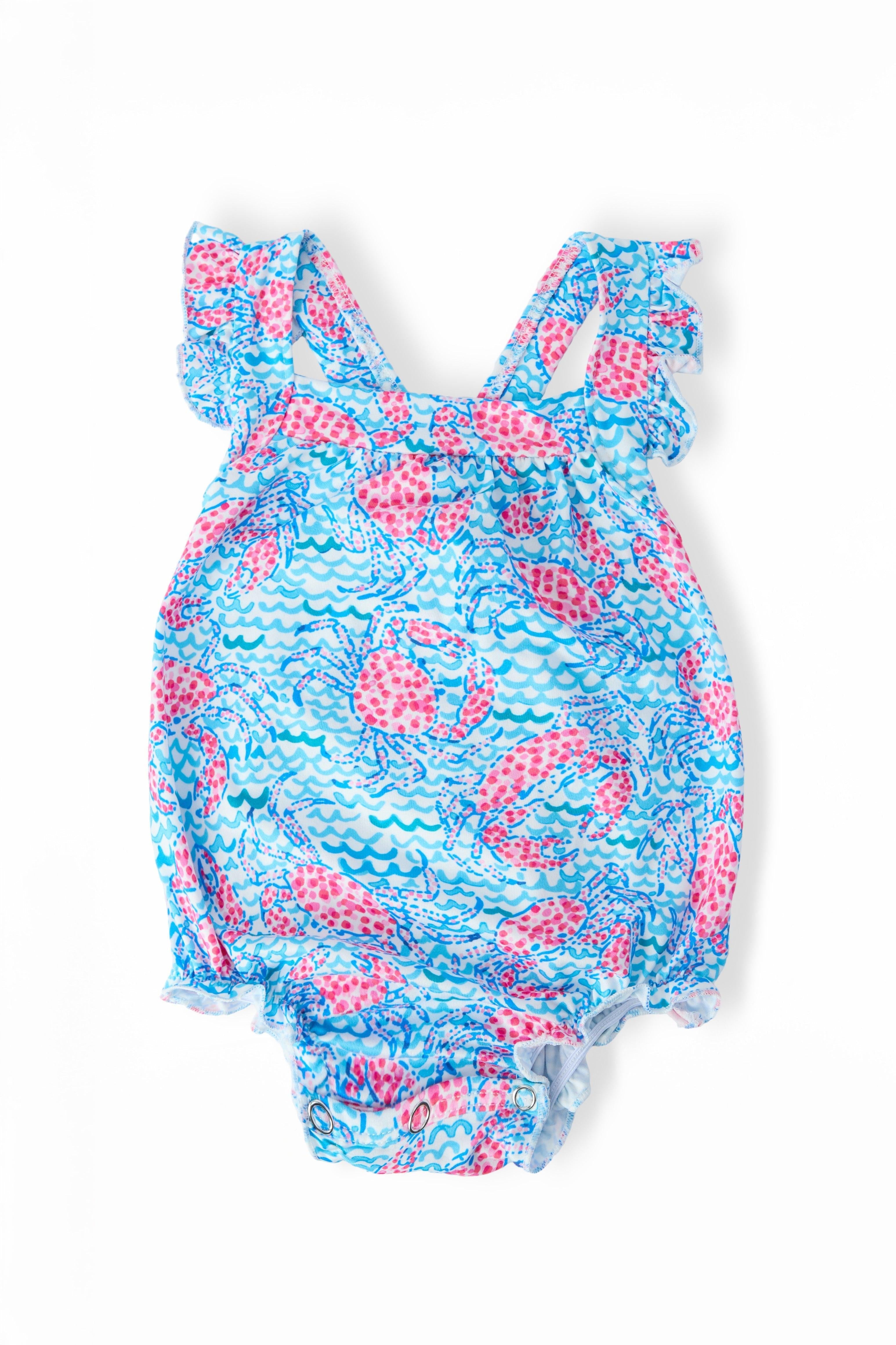 Crab Walk Ruffle Cross Back Romper - Aaria Tees Aaria Tees