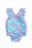 Crab Walk Ruffle Cross Back Romper - Aaria Tees Aaria Tees