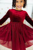 Cranberry Velvet Tutu Dress - Aaria Tees Aaria Tees