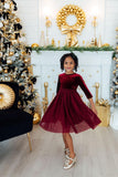 Cranberry Velvet Tutu Dress - Aaria Tees Aaria Tees