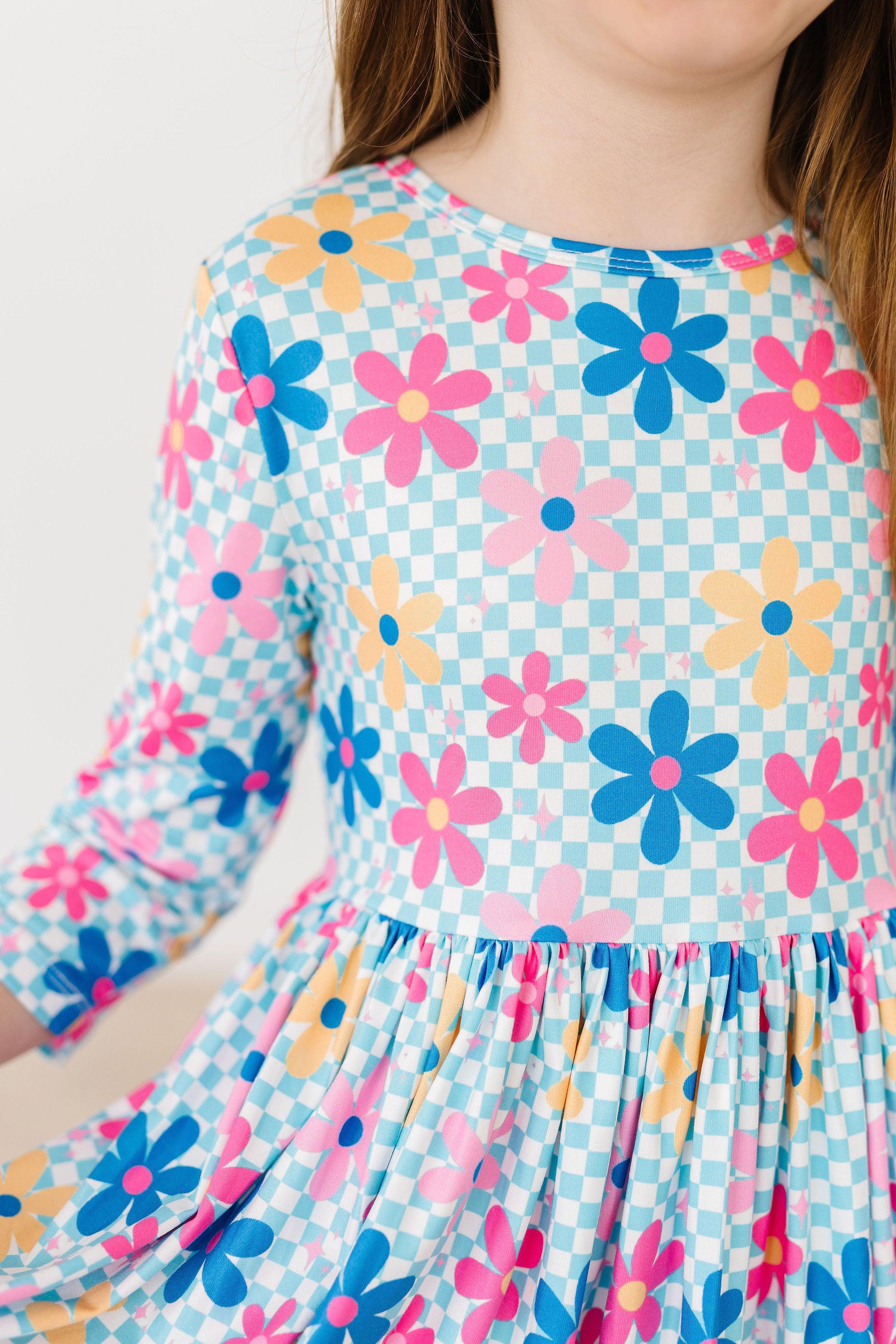 SALE Crazy Daisy 3/4 Sleeve Pocket Twirl Dress - Aaria Tees Aaria Tees