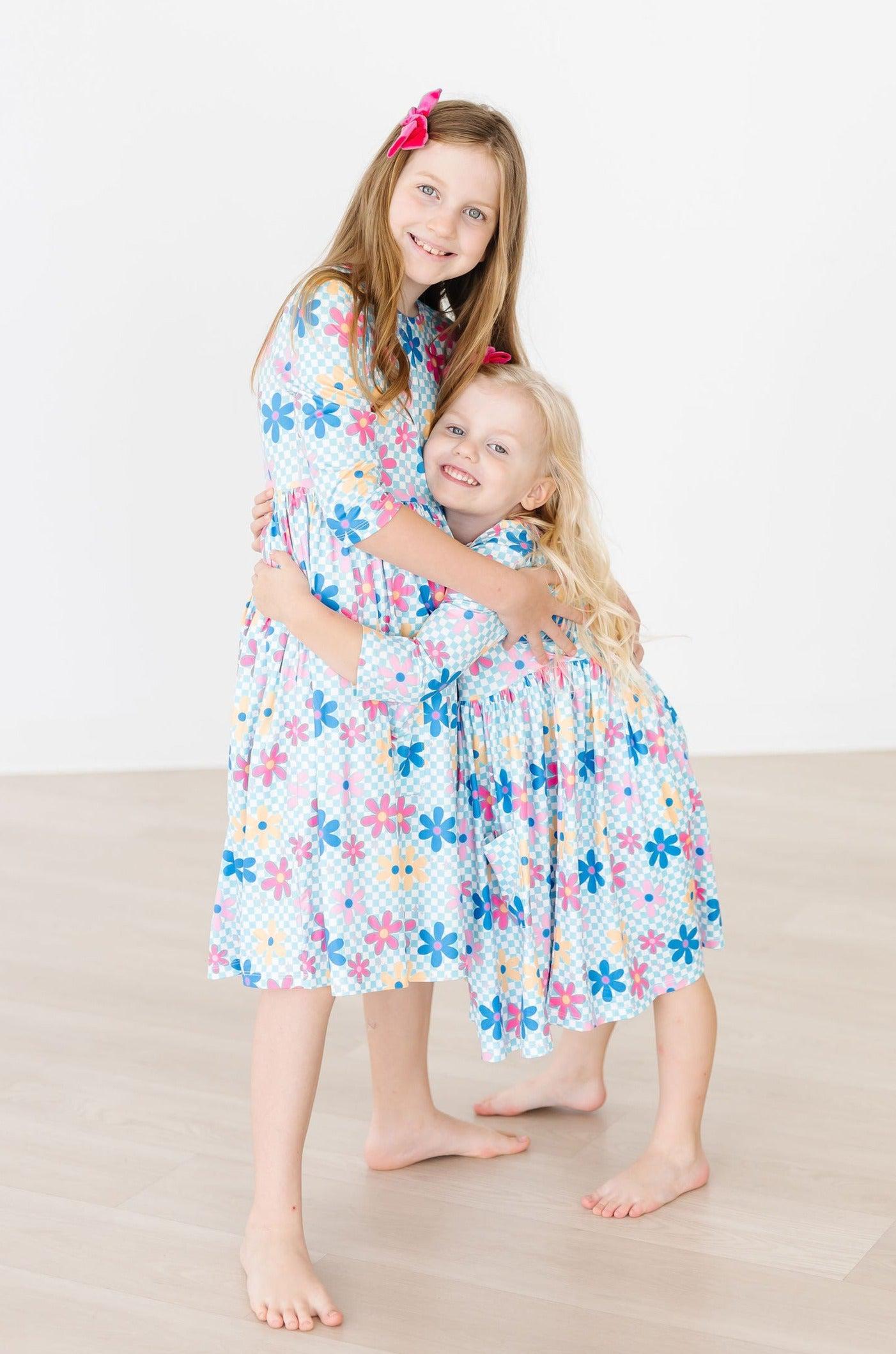 SALE Crazy Daisy 3/4 Sleeve Pocket Twirl Dress - Aaria Tees Aaria Tees