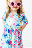 SALE Crazy Daisy 3/4 Sleeve Pocket Twirl Dress - Aaria Tees Aaria Tees