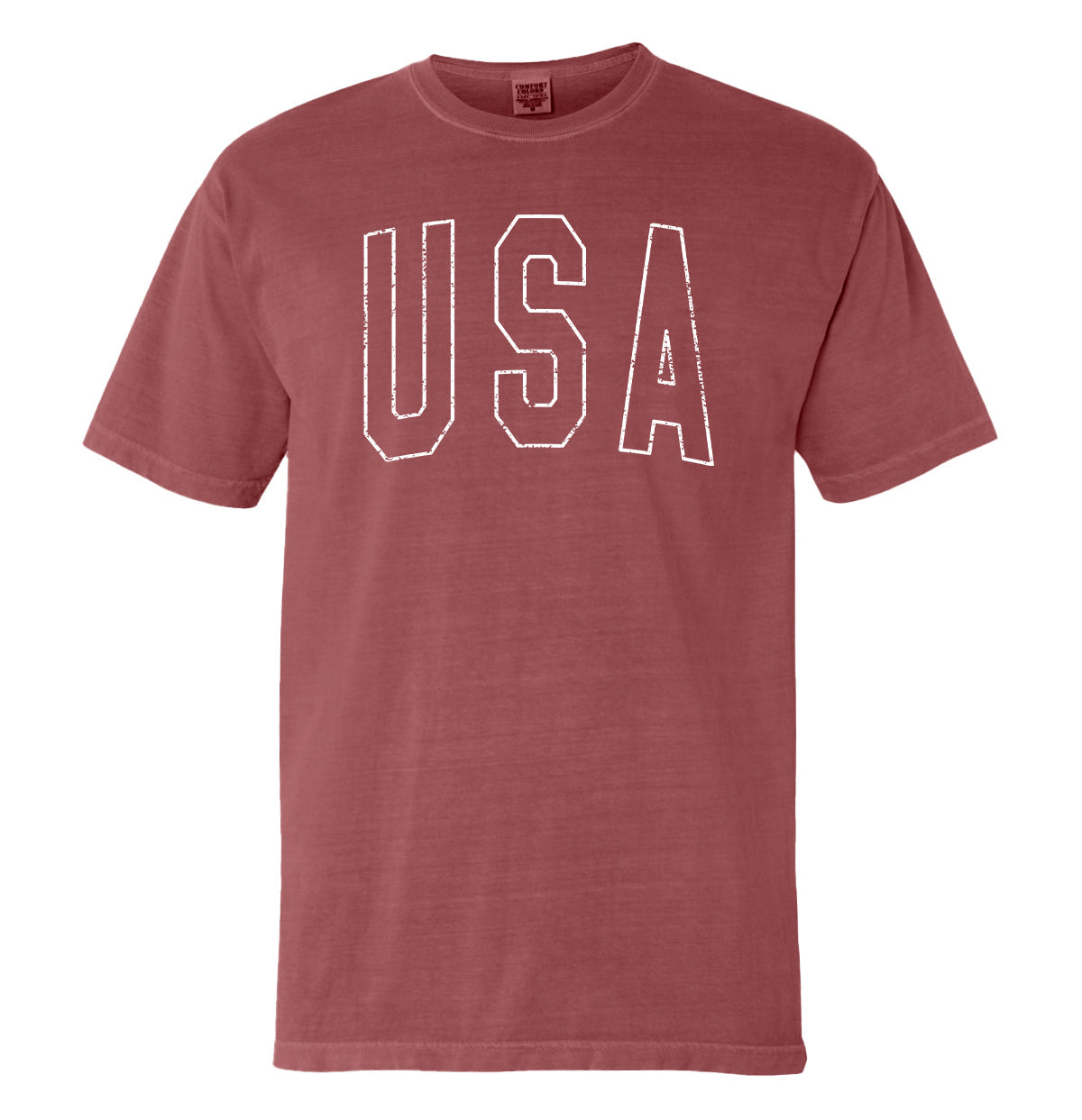 USA Collegiate Solid White (Front) - Aaria Tees Aaria Tees