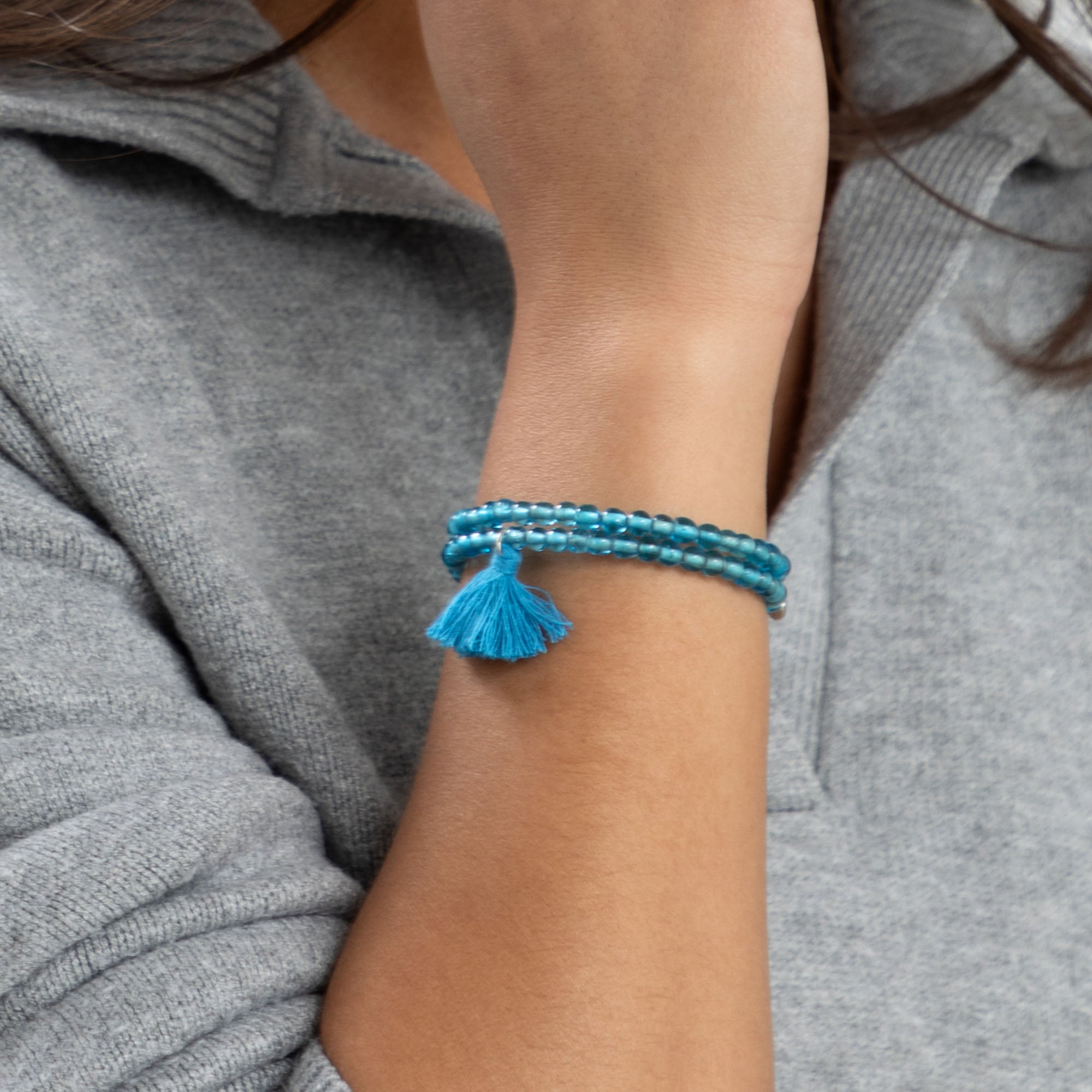 Taj Tassel Glass Bead Bracelet - Aaria Tees Aaria Tees
