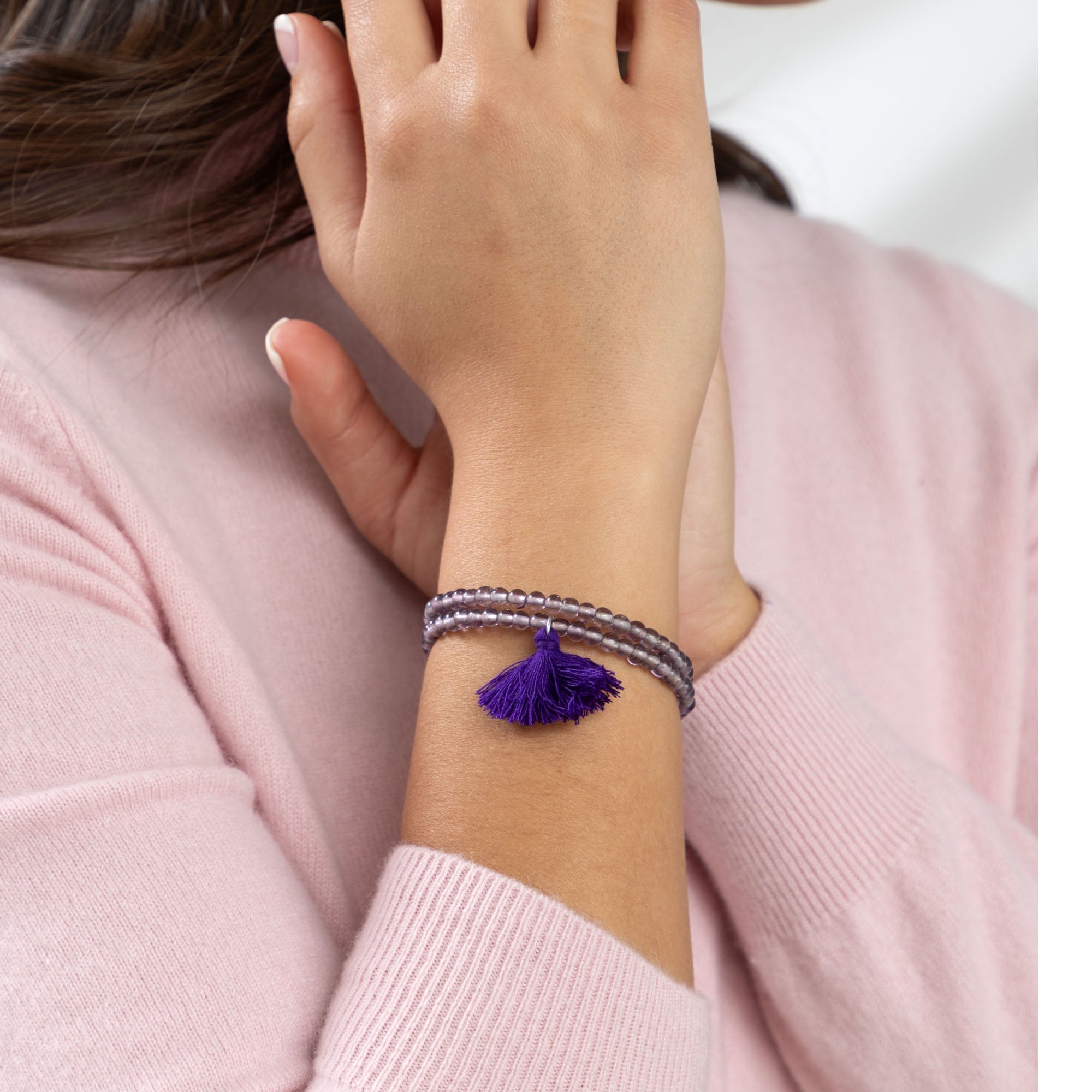 Taj Tassel Glass Bead Bracelet - Aaria Tees Aaria Tees
