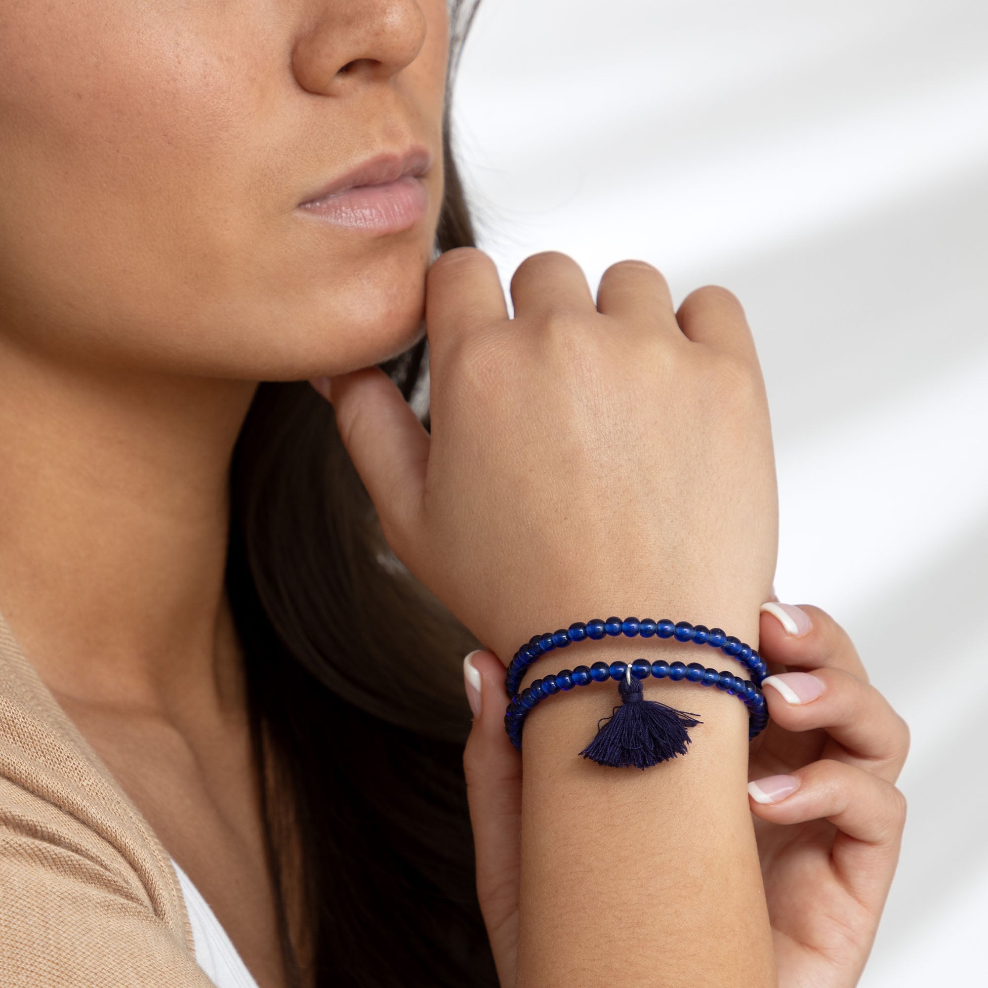 Taj Tassel Glass Bead Bracelet - Aaria Tees Aaria Tees