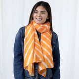 Tie-Dye Stripe Silk Scarf - Aaria Tees Aaria Tees