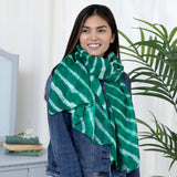 Tie-Dye Stripe Silk Scarf - Aaria Tees Aaria Tees