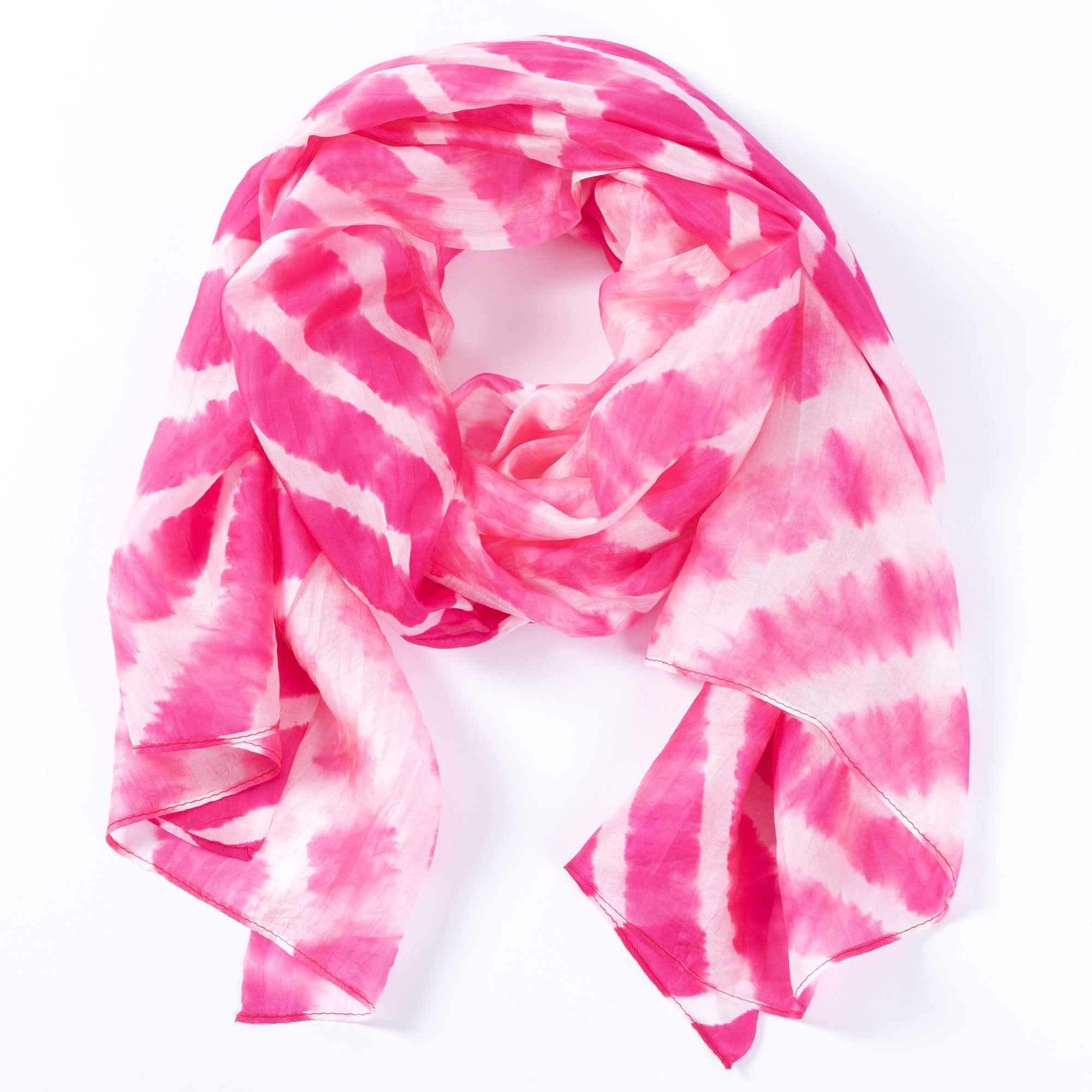Tie-Dye Stripe Silk Scarf - Aaria Tees Aaria Tees