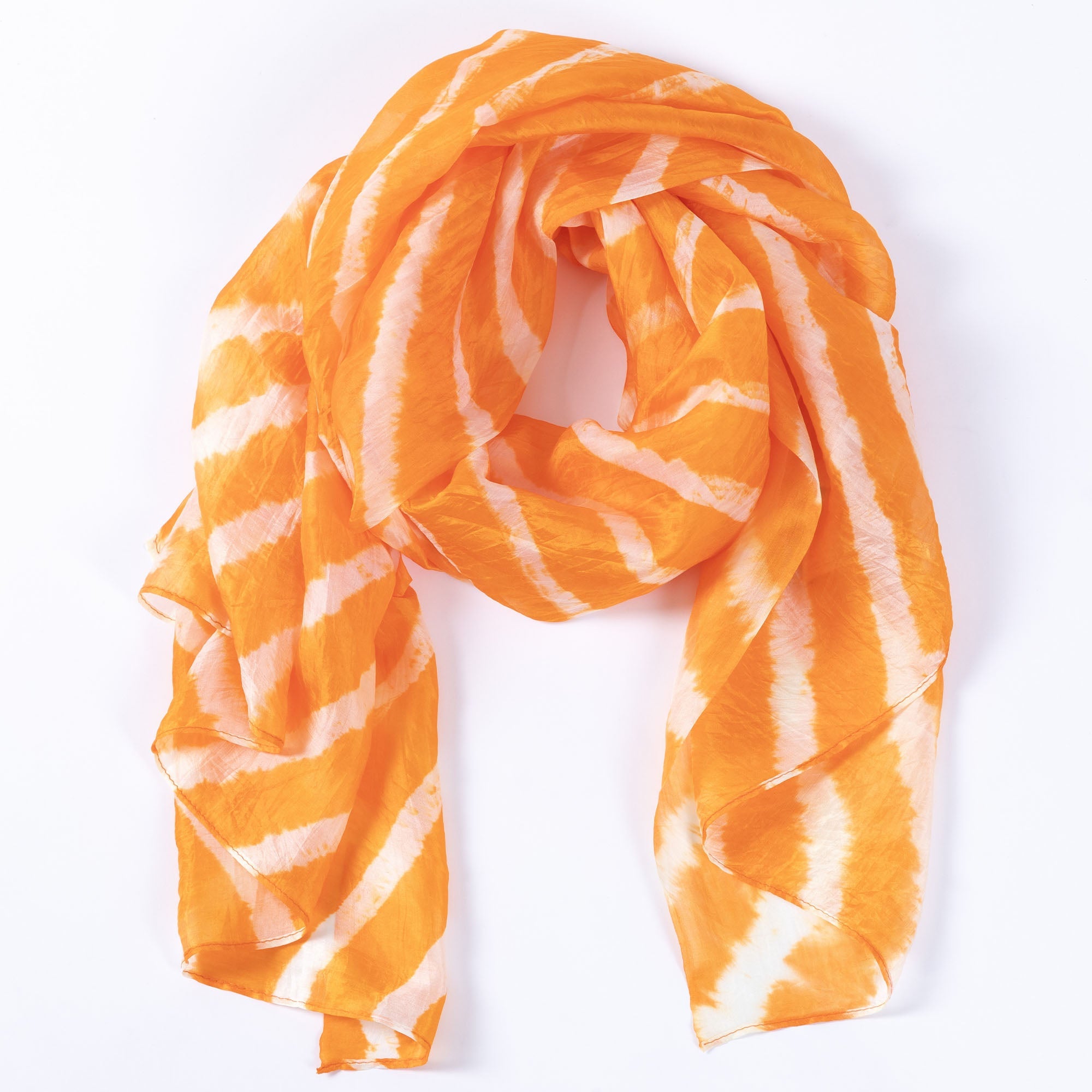 Tie-Dye Stripe Silk Scarf - Aaria Tees Aaria Tees
