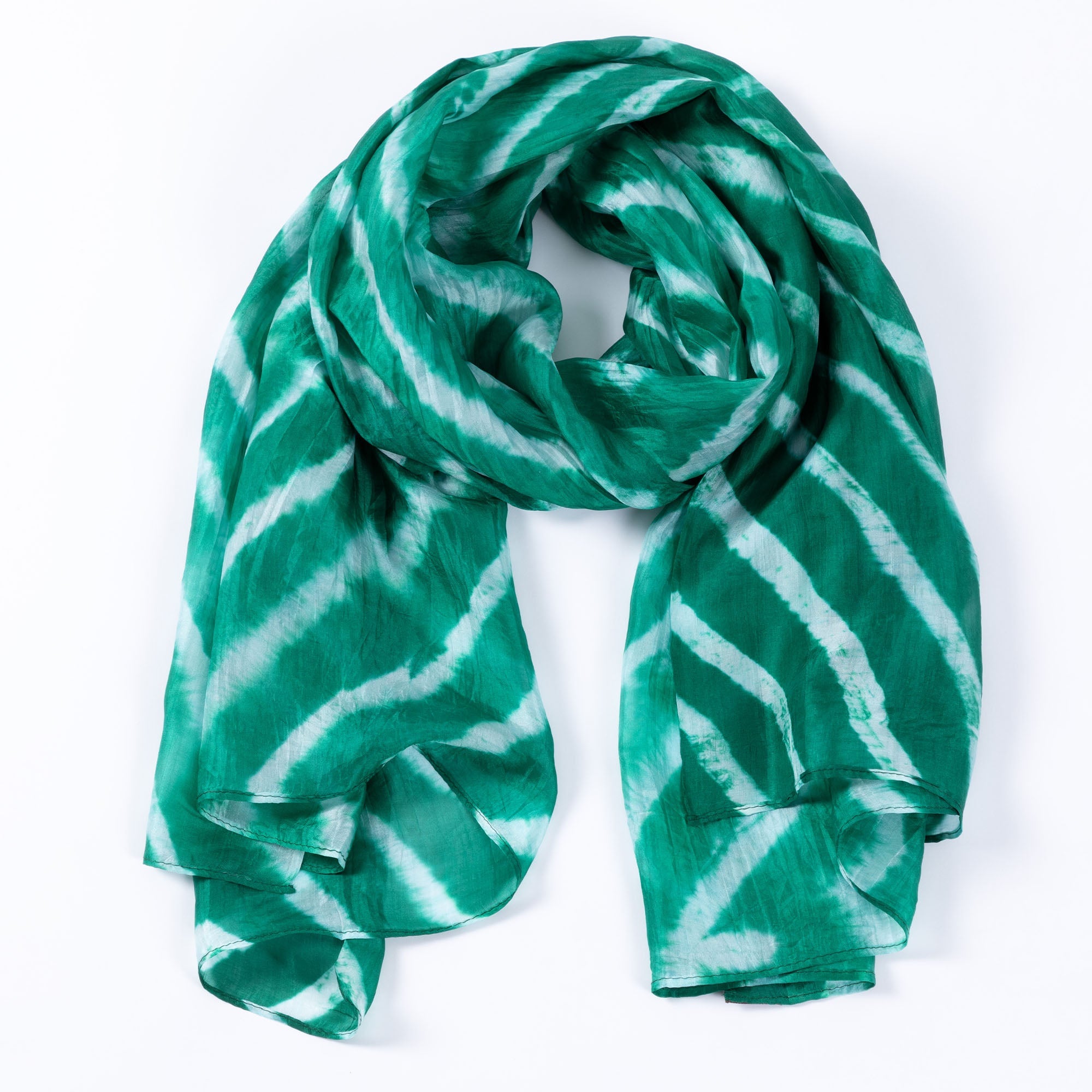 Tie-Dye Stripe Silk Scarf - Aaria Tees Aaria Tees