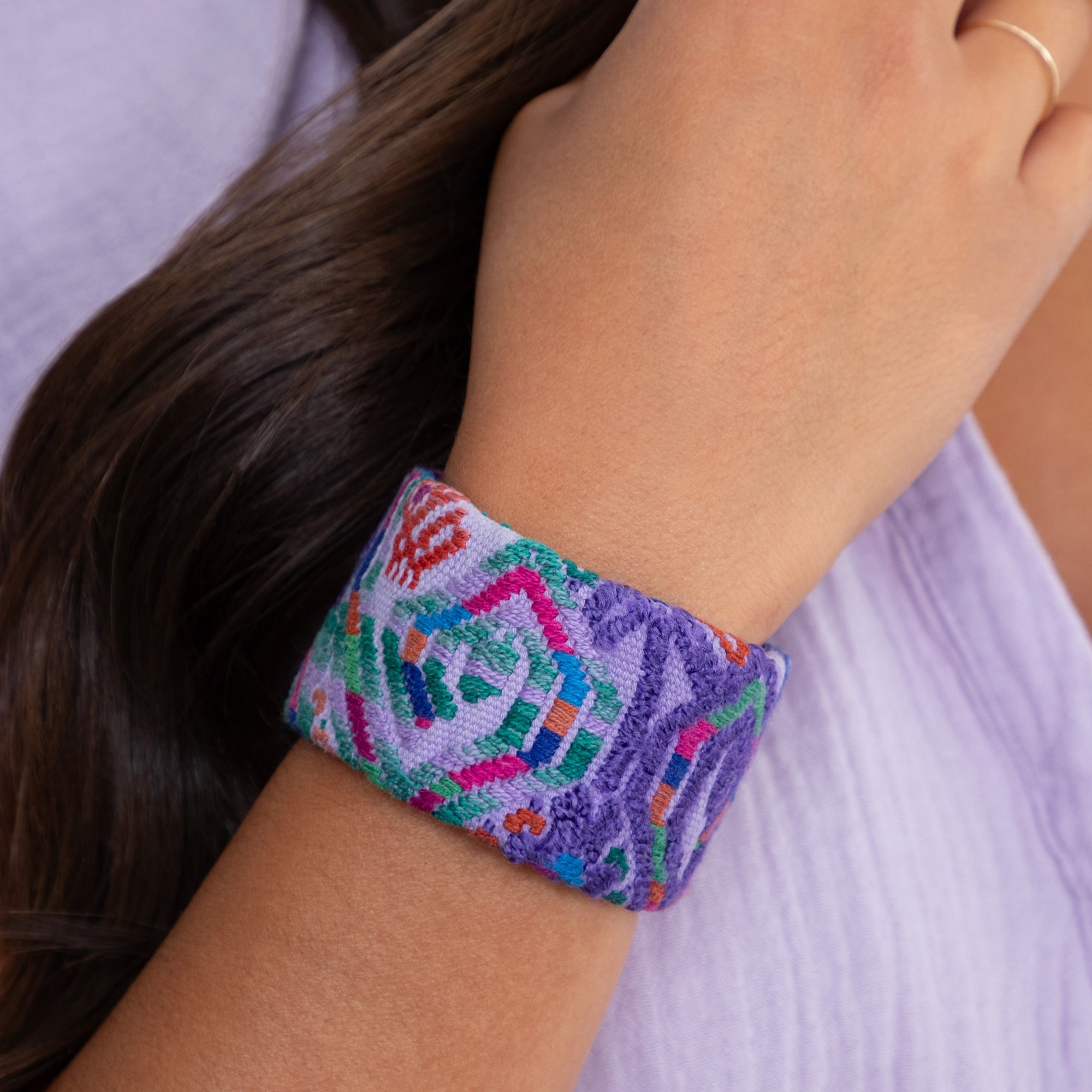 Upcycled Huipil Cuff - Aaria Tees Aaria Tees