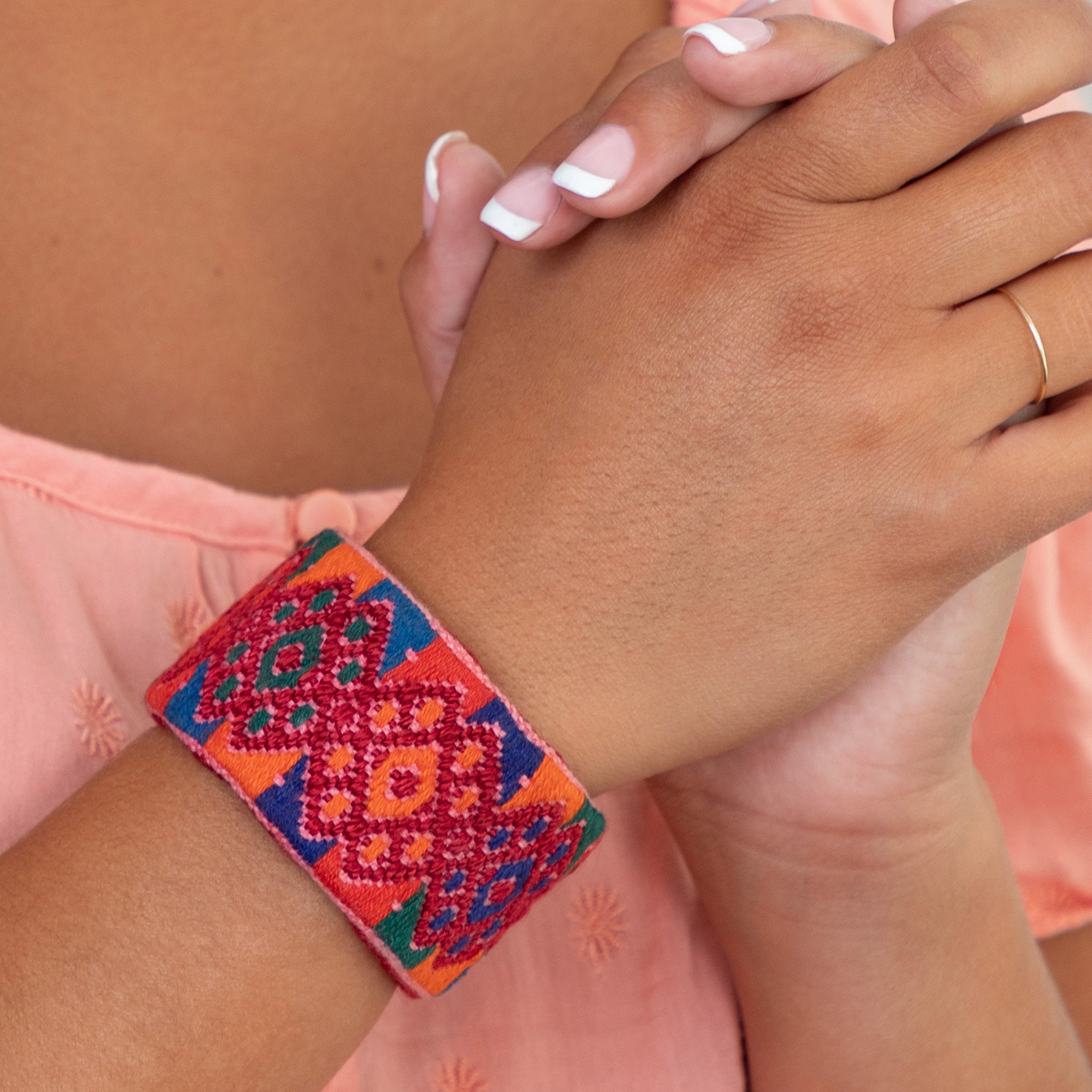 Upcycled Huipil Cuff - Aaria Tees Aaria Tees