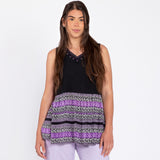 Paisley Garden Sleeveless Top - Aaria Tees Aaria Tees
