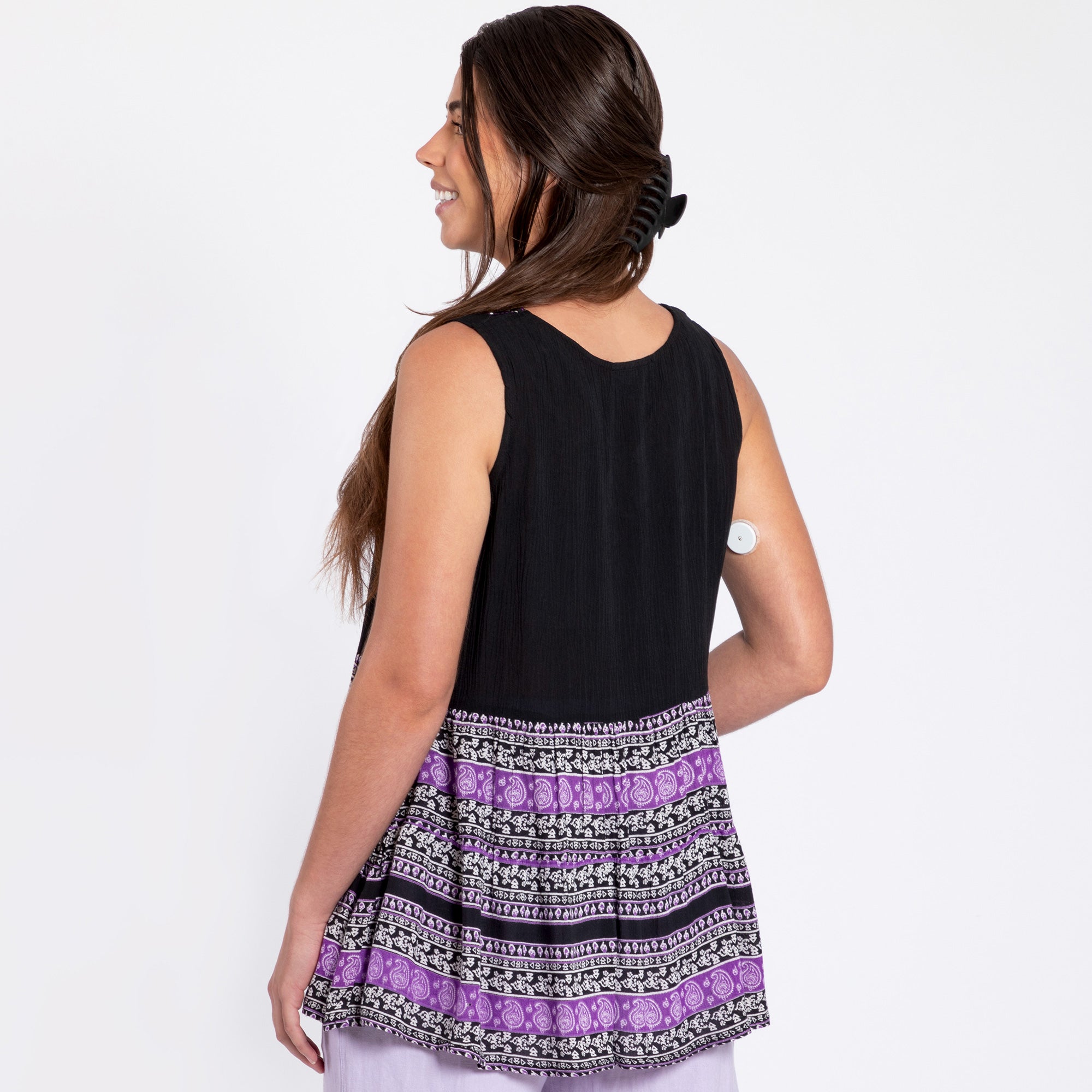 Paisley Garden Sleeveless Top - Aaria Tees Aaria Tees
