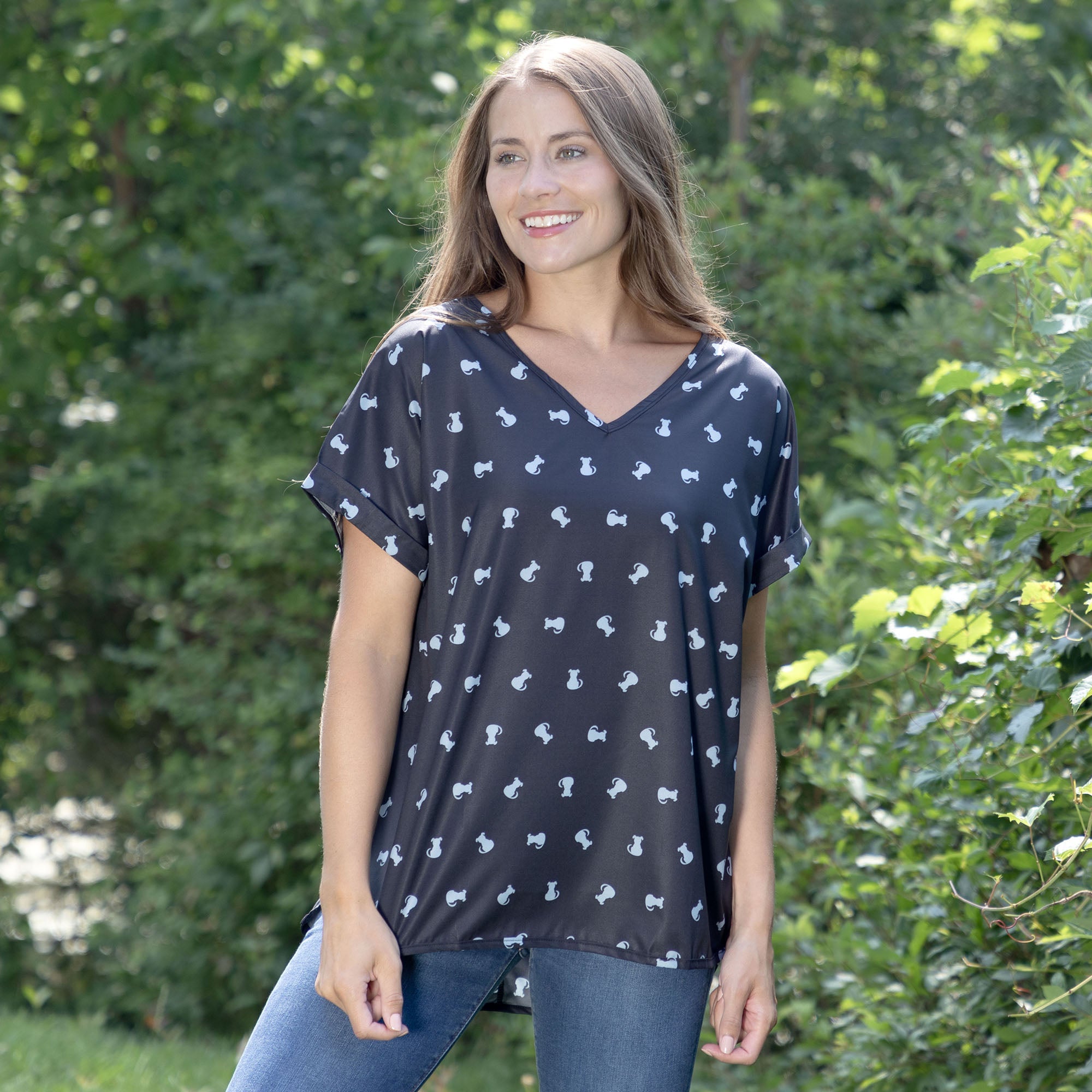 Animal Print Dolman Blouse - Aaria Tees Aaria Tees