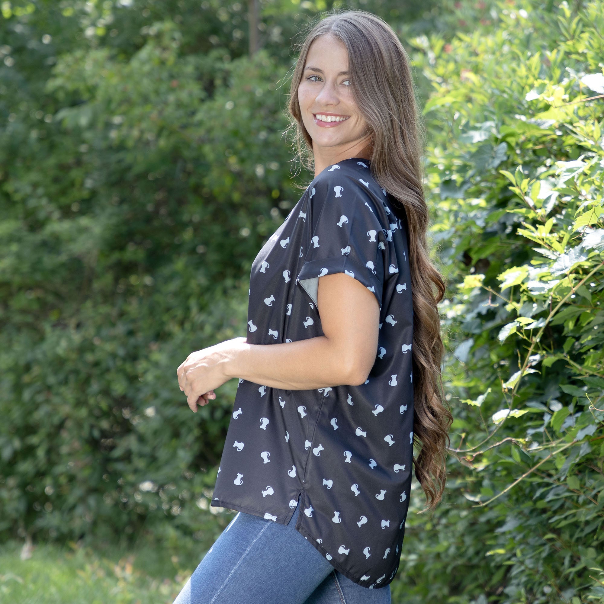 Animal Print Dolman Blouse - Aaria Tees Aaria Tees