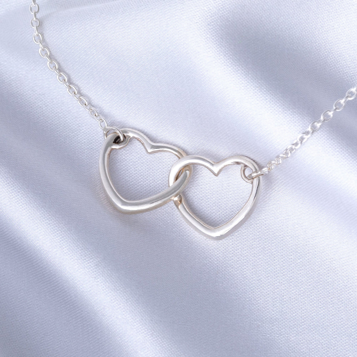 Two Hearts Sterling Silver Necklace - Aaria Tees