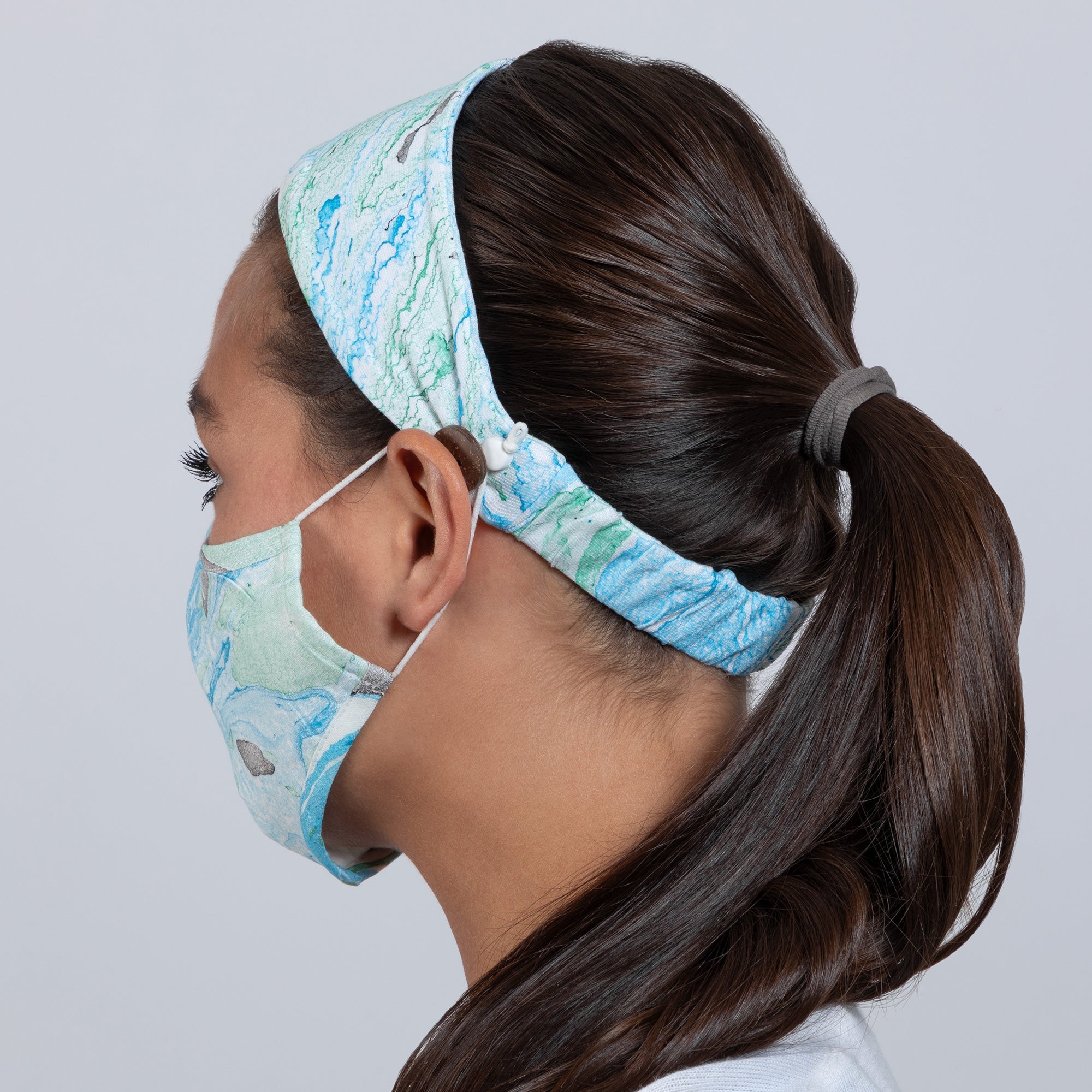 Marbleous Color Face Mask & Headband - Aaria Tees Aaria Tees