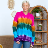 Rainbow Tie-Dye Hooded Tunic - Aaria Tees Aaria Tees
