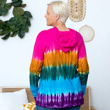 Rainbow Tie-Dye Hooded Tunic - Aaria Tees Aaria Tees
