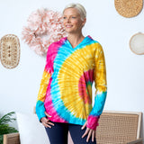 Rainbow Tie-Dye Hooded Tunic - Aaria Tees Aaria Tees