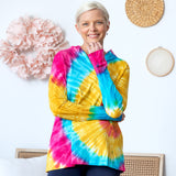 Rainbow Tie-Dye Hooded Tunic - Aaria Tees Aaria Tees