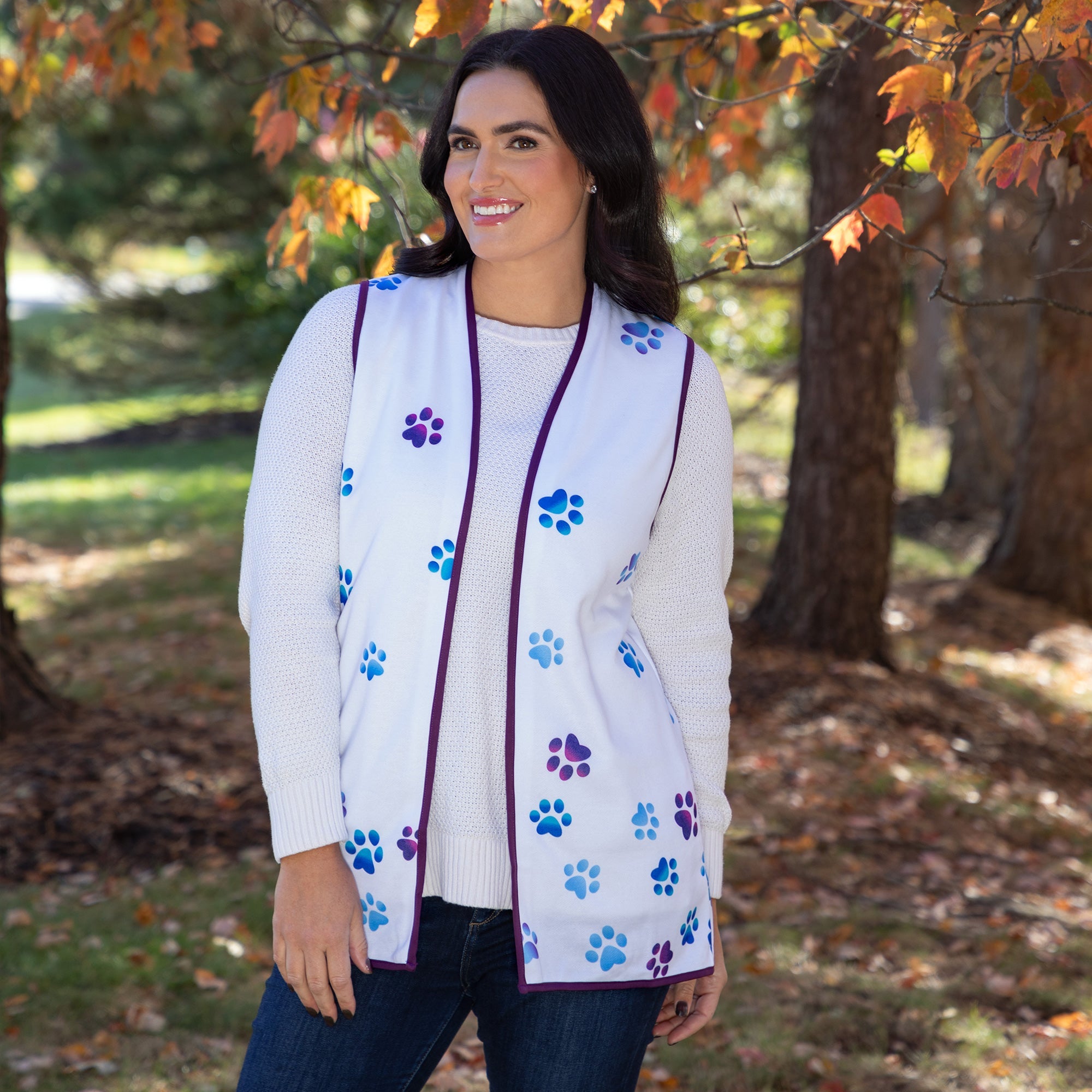 Paw Print Thick Knit Vest - Aaria Tees Aaria Tees