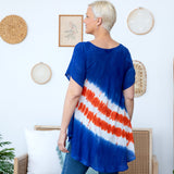Diagonal Stars & Stripes Short Sleeve Tunic - Aaria Tees Aaria Tees