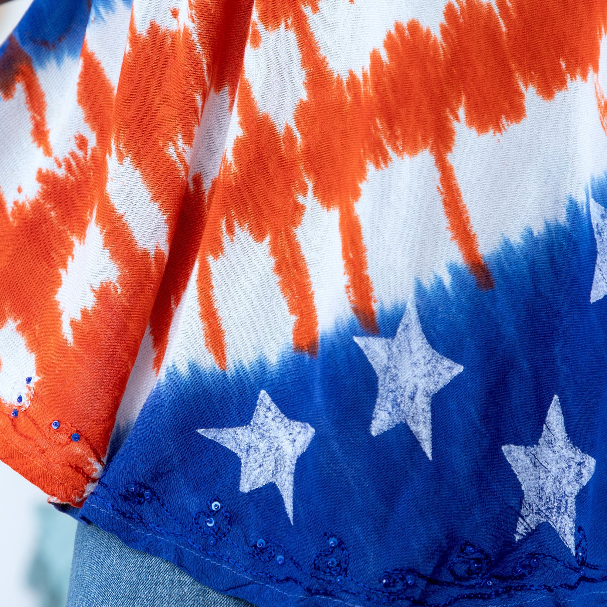 Diagonal Stars & Stripes Short Sleeve Tunic - Aaria Tees Aaria Tees
