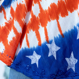 Diagonal Stars & Stripes Short Sleeve Tunic - Aaria Tees Aaria Tees