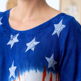 Diagonal Stars & Stripes Short Sleeve Tunic - Aaria Tees Aaria Tees