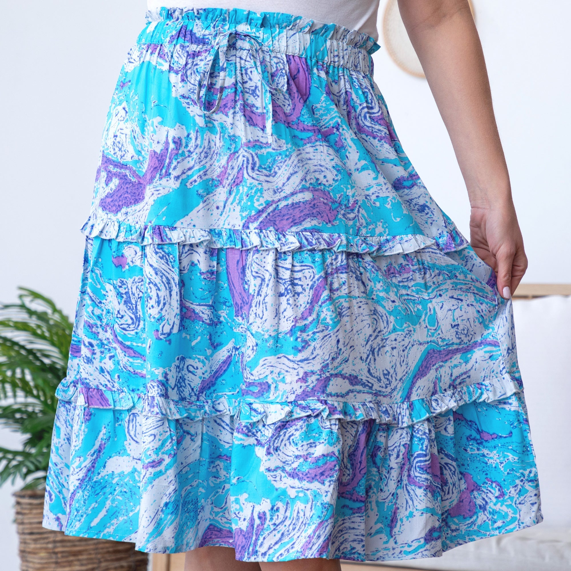 Swirl Dye Ruffle Separates - Aaria Tees Aaria Tees