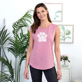 Paw Print Clouds Slub Tank Top - Aaria Tees Aaria Tees