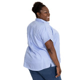 Pinstripe Pet Short Sleeve Button Up Shirt - Aaria Tees Aaria Tees