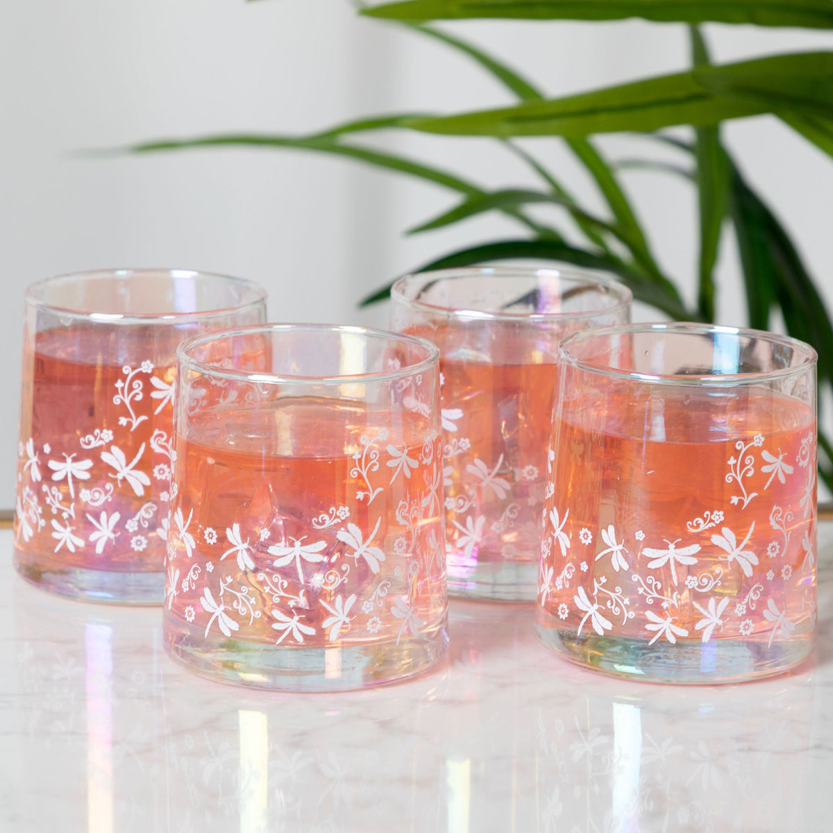 Pearl Iridescent Glass - Set of 4 - Aaria Tees
