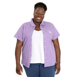 Pinstripe Pet Short Sleeve Button Up Shirt - Aaria Tees Aaria Tees
